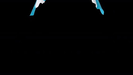 3D animated Grece flag on a transparent alpha channel