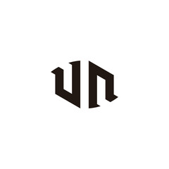 Letter u and n epic geometric symbol simple logo vector