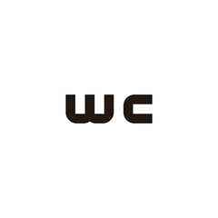 Letter w c curve, unique geometric symbol simple logo vector
