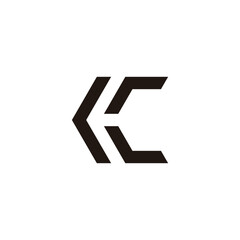 Letter K, r and L modern geometric symbol simple logo vector