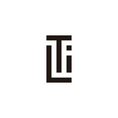Letter L, T and i square geometric symbol simple logo vector