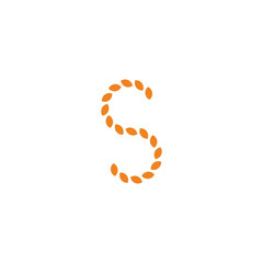 Letter S wheat geometric symbol simple logo vector