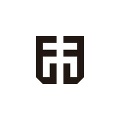 Obraz premium Letter E shield geometric symbol simple logo vector