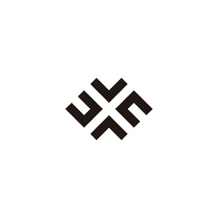 Letter U, V, c, A squares geometric symbol simple logo vector