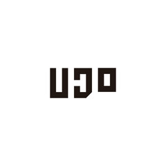 Letter U H J O square geometric symbol simple logo vector