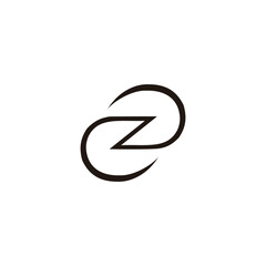 Letter z round geometric symbol simple logo vector