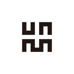 Obraz premium Letter U, n and m squares geometric symbol simple logo vector