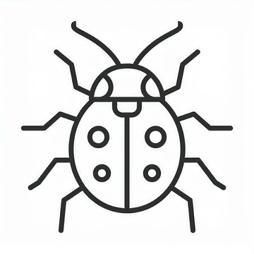 recommend clip art: lady bug black line icon isolated on white