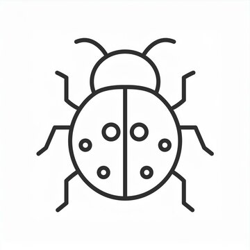 recommend clip art: lady bug black line icon isolated on white
