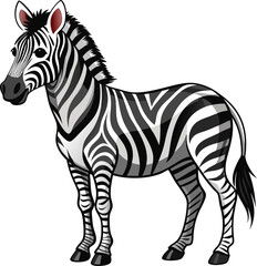Obraz premium Zebra full body vector illustration,on a isolated background,eps format
