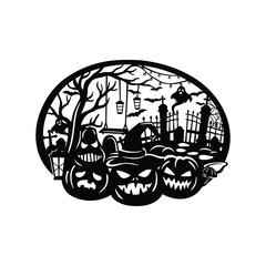 Pumpkin stencil for cutting and scrapbooking, Design Element for Thanksgiving and Halloween Holidays