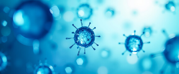 Blue virus abstract background