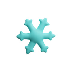 Vector 3d illustration of a blue snowflake for decorating Christmas holidays on a white background