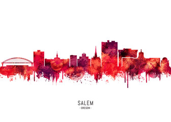Salem Oregon Skyline Red