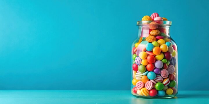 Colorful candy bottle filled with an assortment of sweet treats, candy, bottle, colorful, sweets, treats, sugar