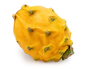 Pitahaya Yellow Dragon Fruit on white background,Yellow Dragon Fruit isolate on white with clipping path.