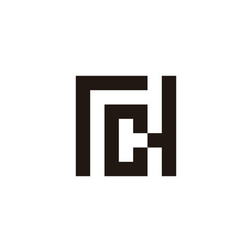 recommend clip art: Letter r c H square geometric symbol simple logo vector