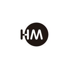 Letter HM circle geometric symbol simple logo vector