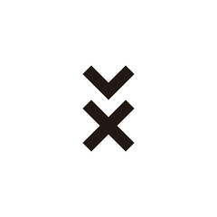 Letter v and x square geometric symbol simple logo vector
