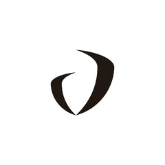 Letter v shield geometric symbol simple logo vector