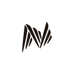 Letter N lines, abstract geometric symbol simple logo vector
