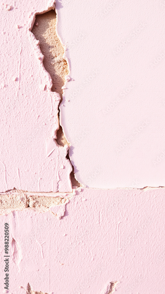 Poster Pink Wall with Crack