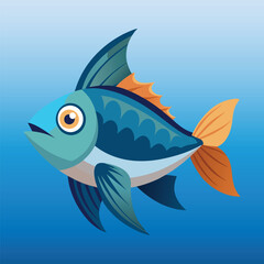 Naklejka premium Underwater Elegance: Fish Silhouette