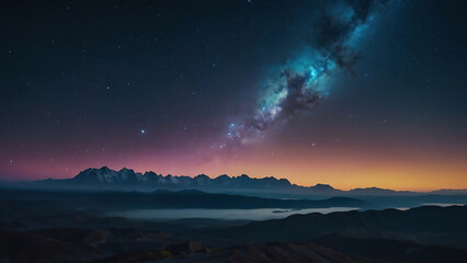 Naklejka premium Stargazing Under the Milky Way: Awe-Inspiring Night Sky Astrophotography in Remote Mountain Wilderness