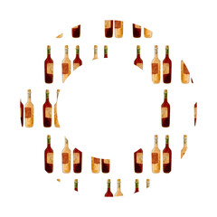 A collection of wine bottles arranged in a beautifully artistic layout for visual appeal