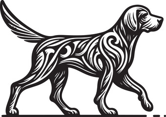 Obraz premium black and white dog Art & Illustration