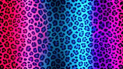 Vibrant neon leopard print background with bold electric blue and pink hues , vibrant, neon, leopard print, background