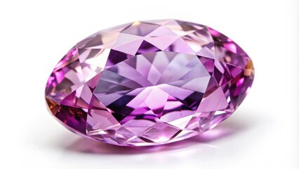 Pink amethyst gemstone close-up on white background, pink amethyst, gem, crystal, healing, intuition, rare, heart chakra