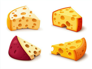 Delicious Dairy Cheese Block Vector Illustration: Fresh, Gourmet, and Tasty Yellow with Edam & Cheddar Holes for Party Appetizers & Grazing Snacks - Perfect for Nutrition & Dining Presentation