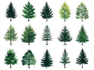 Obraz premium Eco-Friendly Forest Foliage Illustration: Vibrant Botanical Landscape with Greenery and Tranquil Scenic View