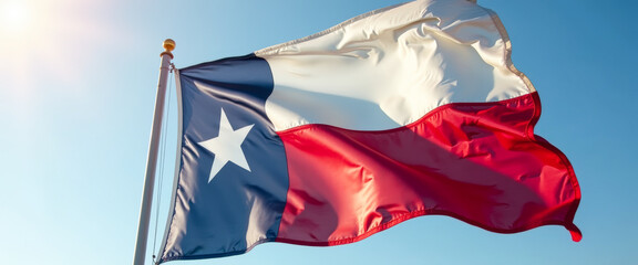 Texas Flag Waving in the Wind