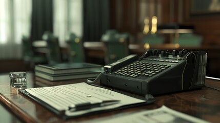 A 3D render of a dictaphone being used in an interview setting