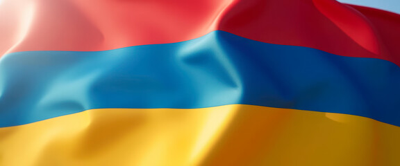 Fototapeta premium Armenian Flag Waving in the Wind