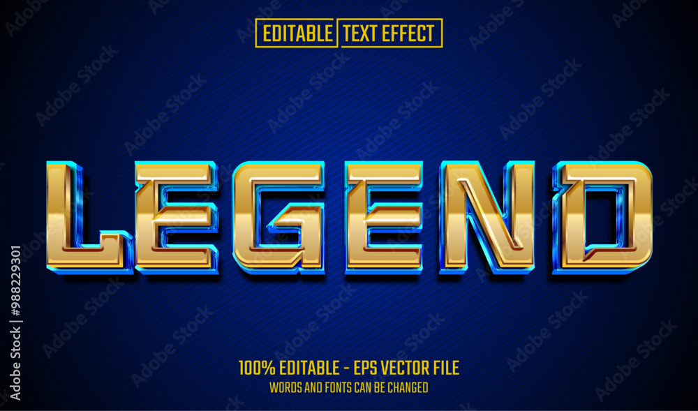 Wall mural legend editable text effect
