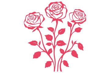 Valentine's Day roses Cut File