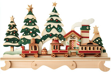 Obraz premium Christmas wood toy, cut out image