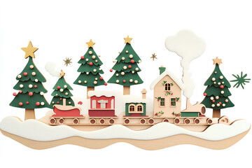 Christmas wood toy, cut out image