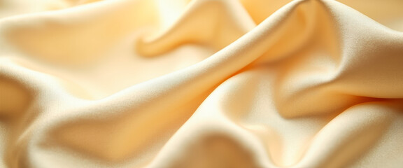 Fototapeta premium Abstract Close-Up of Cream Satin Fabric