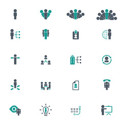 Universal business management and human resources icon set. Universal icons for web and mobile. Vector.