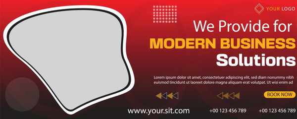 red and black color new social media banner design 