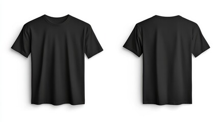 Black t-shirt mockup. T-shirt front and back template