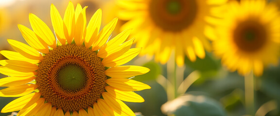 Obraz premium Close-up of a Sunflower with Blurred Background