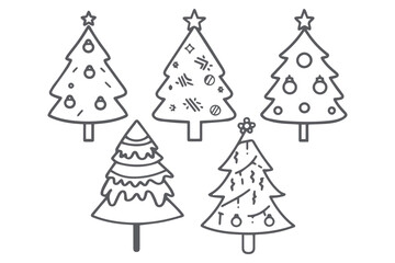 Obraz premium Christmas Tree Clipart Bundle