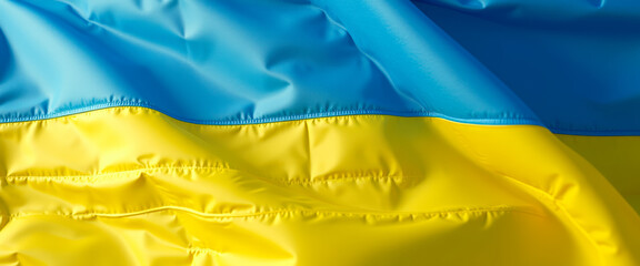 Close-up of Waving Ukrainian Flag