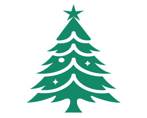 The Christmas tree art is a silhouette vector.  
