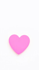Fototapeta premium Pink Heart Shape on White Background